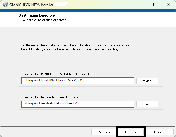 Destination Directory
